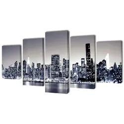 vidaXL Bilder Dekoration Set monochrome York 100 x 50 cm