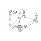 Franke Ab- Überlaufgarnitur MYTHOS MTX 611 MTX 211 Integralverschluss / Weiß