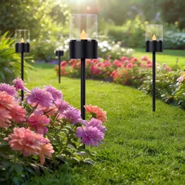 OTTO home Gartenfackel Metall H: 37,0 cm 4er Set schwarz
