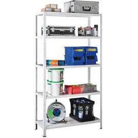 SCHULTE Regalwelt Stecksystem-Grundregal, 5 Böden, 2000x1200x500, weiß