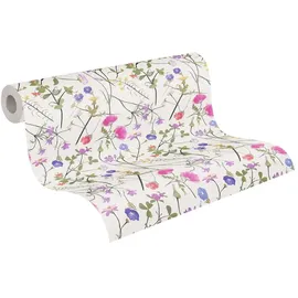 A.S. Création Livingwalls Tapete Blumen Weiß Bunt House of Turnowsky 389011 - Vliestapete Landhausstil Floral - 10,05m x 0,53m - Made in Germany