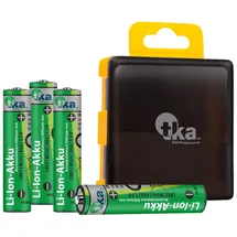 Tka 4er-Set Li-Ion-Akkus Typ AAA / Micro, 1.300 mWh, wiederaufladbar, 1,5V