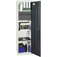 stumpf metall Stumpf, Werkzeug- und Materialschrank Serie 3000 lichtgrau / anthrazitgrau + 1 Schublade 100 mm + 1 S (50 cm, 180 cm)