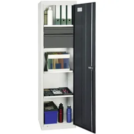 stumpf metall Stumpf, Werkzeug- und Materialschrank Serie 3000 lichtgrau / anthrazitgrau + 1 Schublade 100 mm + 1 S (50 cm, 180 cm)