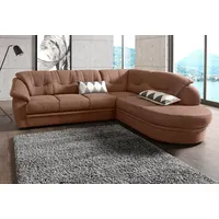 sit&more Ecksofa Savoni L-Form, wahlweise mit Bettfunktion braun