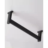 Kleiderstange Schrank Robuste Kleiderstangen zur Montage Oben mit Halterung, Kleiderstange für Gewerbliche Hotels, Rutschfester Kleiderstangen-Organizer, Tragfähigkeit 50 kg/110 Lbs(Black,40cm(15 3/4"