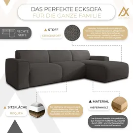 ax living Eckcouch L Form Grau