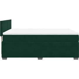 vidaXL Boxspringbett 140 x 200 cm Dunkelgrün