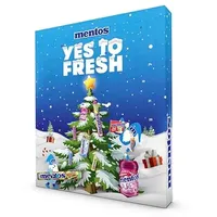 Mentos Adventskalender 2025, 24 Türchen, Mix aus Kaubonbons und Kaugummi, Süßigkeiten Weihnachts-Kalender, geeignet für Kinder und Erwachsene, 1x 451g