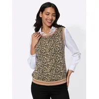 Sieh an! Pullunder in beige-schwarz-gemustert | Gr.: 46