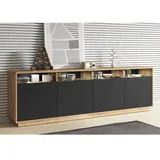 Lomadox Sideboard 238 x 75 x 40 schwarz