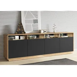 Lomadox Sideboard 238 x 75 x 40 schwarz