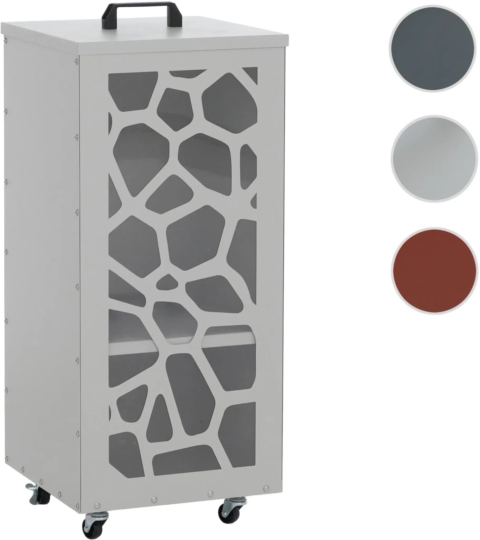 Pelletbehälter HWC-Q30 Waben, Pelletbox Aufbewahrungsbox für z.B. Tierfutter, Rollen Füße 86x37x37cm ~ weiß-hellgrau