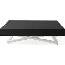 WFL GROUP Cavetta U Schwarz MDF 120-200 x 80 x 27-76 cm