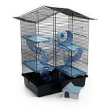 Nagerkäfig Hamsterkäfig Käfig XXL ca 67x49x32cm mit Zubehör blau Maus Hamster Ratte NEU