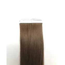 Haarwelten Deluxe Hair Extensions Echthaar-Extension Tape in Hair Echthaartapes, slavic asch dunkelbraun, Remy Haar für, 100% Echthaartresse für Extensions als Tape