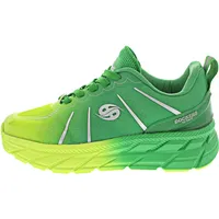 Dockers by Gerli Damen Sneaker Frauen Halbschuhe,Freizeitschuhe,Turnschuhe,Laufschuhe,schnürschuhe,schnürer,grün/gelb,37 EU