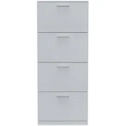 ZIK Schuhschrank 4 Doppel-Falttüren Modernes MDF Holz Platzsparende Möbel, Schlafzimmer, Schuhschrank 63x24x155 Weiß