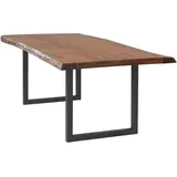 G + K Esstisch - Akazie massiv lackiert - Metallgestell - 200 x 100 cm