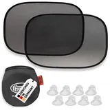 Heyner Heyner® Auto-sonnenschutz 55x35cm 2er Set Mit Saugnäpfen Für Autofenster Uv Schutz Scheibe Auto Pkw Lkw Babys Kinder Sonnenblende