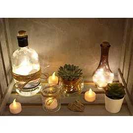 IDENA LED Teelichter 2 Stück weiß