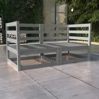 vidaXL 2-Sitzer-Gartensofa Grau Kiefer