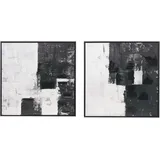 Beliani Leinwandbilder 2er-set Cashel Abstraktes Muster Schwarz