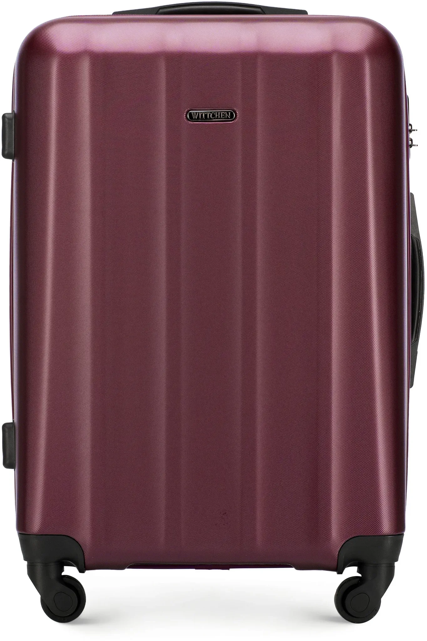 Koffer WITTCHEN "CRUISE LINE", Gr. 57 l, rot (bordeaux), Polycarbonat, casual, Koffer, Medium Black Textured Polycarbonate Suitcase / WITTCHEN