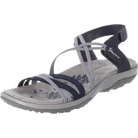 SKECHERS Damen Reggae Slim Takes Two Sandals, Navy Gore/Durabuck/White Trim, 42 EU