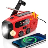 LangRay Kurbelradio rot + 12000mAh Akku + Solar + Notfallradio