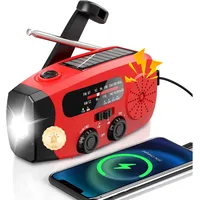 LangRay Kurbelradio rot + 12000mAh Akku + Solar + Notfallradio