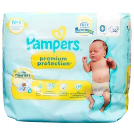 Pampers Premium Protection Größe 0, 22 Windeln, 3 kg, doppelter Schutz für Haut und gegen Auslaufen