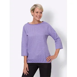 Classic Basics Sieh an! 3/4-Arm-Shirt in lavendel-weiß-bedruckt | Gr.: 48
