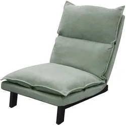 ML-Design Bodenstuhl Relaxsessel Bodensessel verstellbare Rückenlehne Leinen Grau/Grün