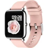 Smartwatch Fitness-Armband-Tracker,1,4-Zoll-Voll-Touchscreen,wasserdichte Smartwatch mit Schrittzähler,Herzfrequenzmesser, Stoppuhr für Damen/Herren - Schwarz