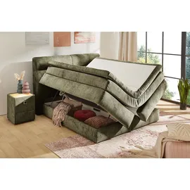 Jockenhöfer Gruppe Boxspringbett »Queen, inklusive Strauraum/Bettkasten« 7-Zonen-TTFK-Matratze, KS-Topper, verschiedene Härtegrade wählbar grün