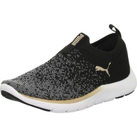 Puma Softride Remi Slip-on Knit Wn'S Road Running Shoes, Puma Black-Puma Gold-Cool Dark Gray, 39 EU