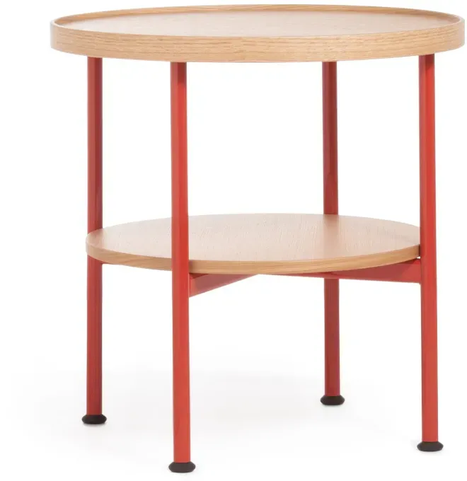 Magis Motta Beistelltisch, eiche natur / rot