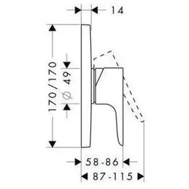 Hansgrohe AXOR Citterio M Einhebel Brausenmischer Unterputz, 34625820,