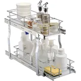 Vevor Ausziehbarer Spülschrank-Organizer mit 2 Ebenen unter Waschbecken (215x533x385 mm) Gewürzregal Küchenregal Lagerregal Organizer für Küche Badezimmer 245x563x485 mm (Einbaumaß)