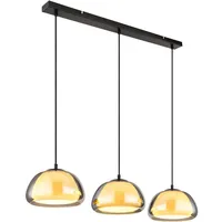 GLOBO Pendelleuchte 3-flg. 120 cm rund Schwarz Metall