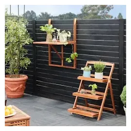 CASARIA Balkonhängetisch 65 x 45 x 87 cm braun klappbar