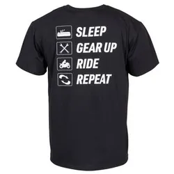 Sleep, Gear Up, Ride, Repeat Kurzarmshirt schwarz M