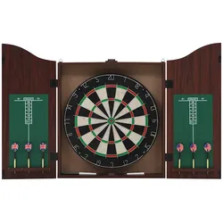 Professionelles Dartboard Sisal mit Schrank und 6 Dartpfeilen