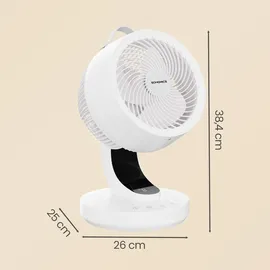 Songmics Tischventilator 38,4 cm Tischventilator Weiß