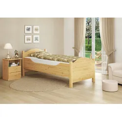 Erst-Holz Seniorenbett extra hoch 90x220 Überlänge Holzbett Massivholz Einzelbett Gästebett 60.40-09-220 oR