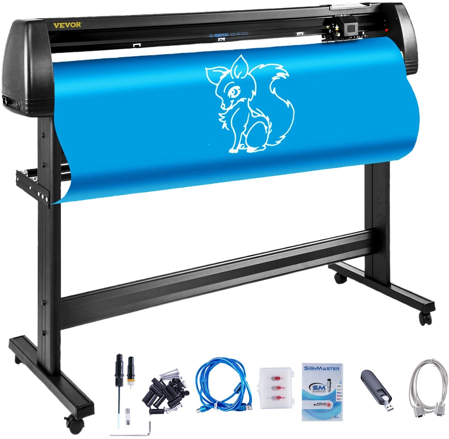 VEVOR 53 Zoll Vinyl Schneideplotter Vinyl Schneideplotter 1350 mm Slogan Schneideplotter Desktop Maschine mit der Software, Schneideplotter