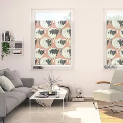 Fensterfolie LICHTBLICK ORIGINAL "Fensterfolie selbstklebend, Sichtschutz, Jumbo Flowers on salmon - Rot", rot, B:50cm L:100cm, Polyvinylchlorid (PVC), Fensterfolien