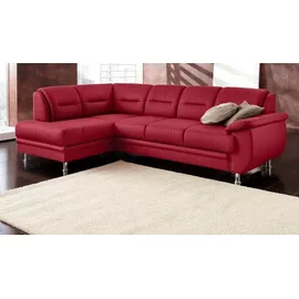 sit&more Ecksofa SIT & MORE "Mailand L-Form, B: 250 cm", rot (karminrot), B:250cm H:85cm T:164cm, Luxus-Kunstleder;Kunstleder Softlux;NaturLEDER (echtes Rindleder)/Korpus passendes Kunstleder Softlux;Luxus-Microfaser Altara Nubuck (100% Polyester), Sofas, Ecksofa,