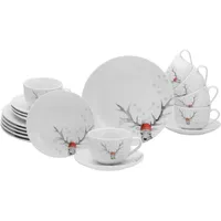 CreaTable Luna Hirsch Kaffeeservice 18-tlg. weiß